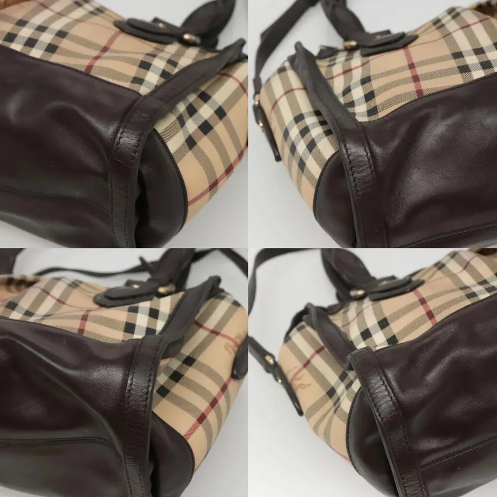 BURBERRY Nova Check Hand Bag PVC Leather 2way Beige Brown Auth 117724 - Picture 16 of 16